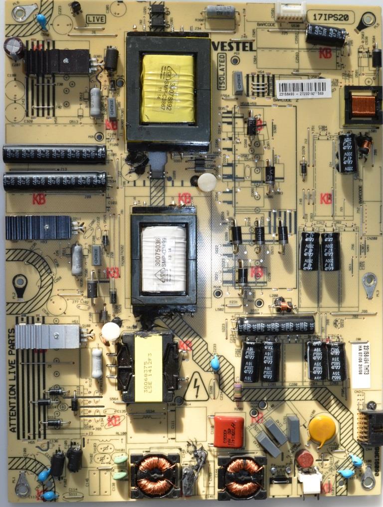 17IPS20/40INC/TOSH/1 POWER BOARD ,17IPS20, for 40 inc DISPLAY ,23156490,27200192,060913R6,