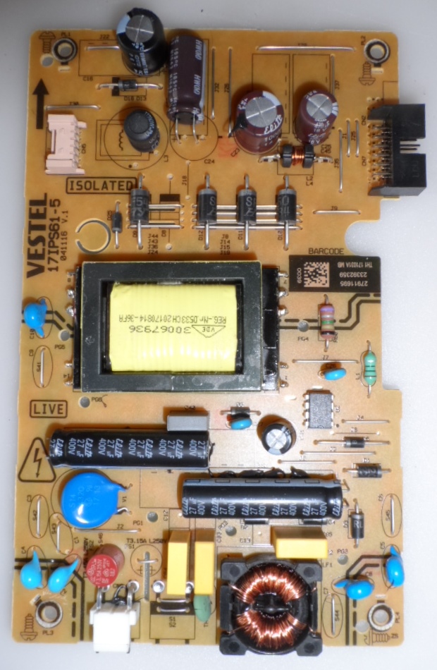 17IPS61-5/24INC/JVC POWER BOARD ,17IPS61-5,041116, V.1,27911695,23392359,