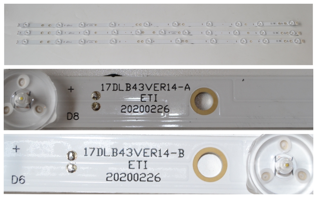 LB/43INC/VES/TOSH LED BACKLAIHT ,17DLB43VER14-A,17DLBVER17-B,30105493,30105494,2X10 1X11 diod 800 mm