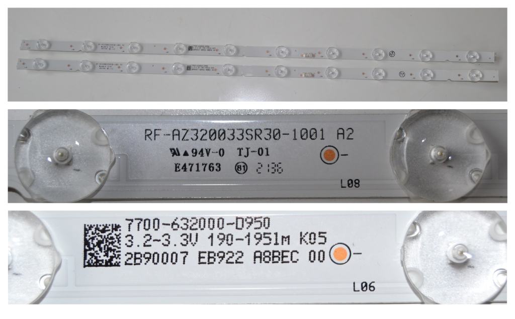LB/32INC/LG/32LM631C0ZA LED BACKLAIHT ,RF-AZ320033SR30-1001 A2, 2x10 diod 615 mm,3V