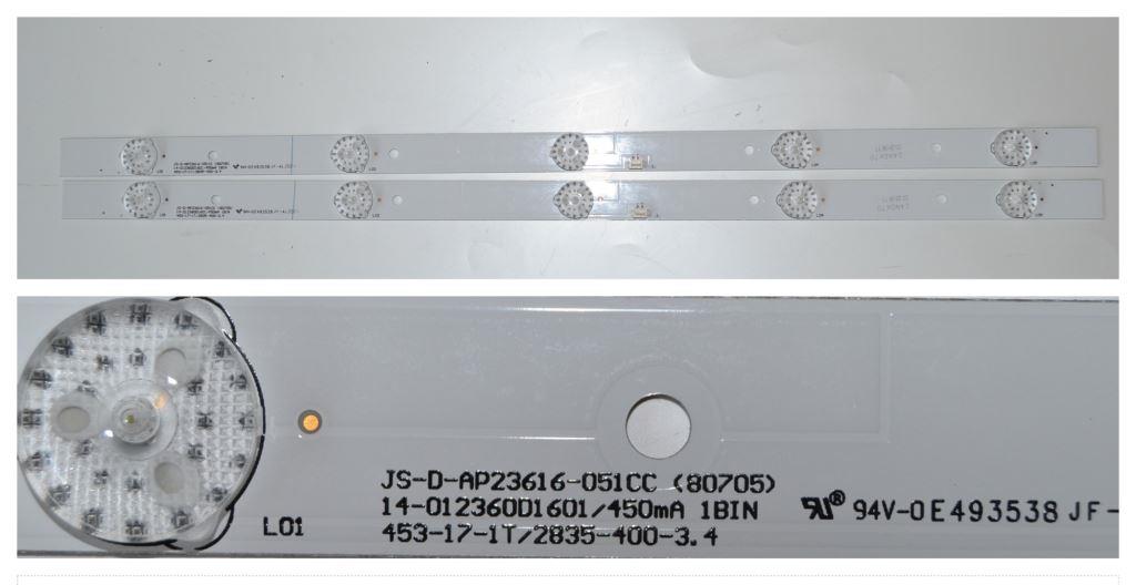 LB/24INC/CR LED BACKLAIHT  ,JS-D-AP23616-051CC (80705), 2X5 diod, 455mm 3v