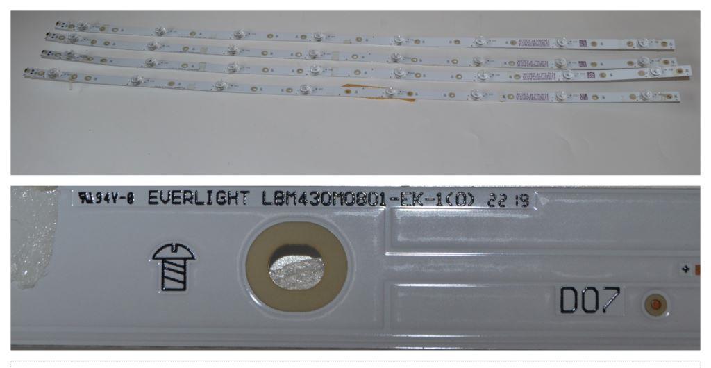 LB/43INC/PH/43PU6804 LED BACKLAIHT  ,LBM430M0801-EK-1(0),4x8 diod 830 mm