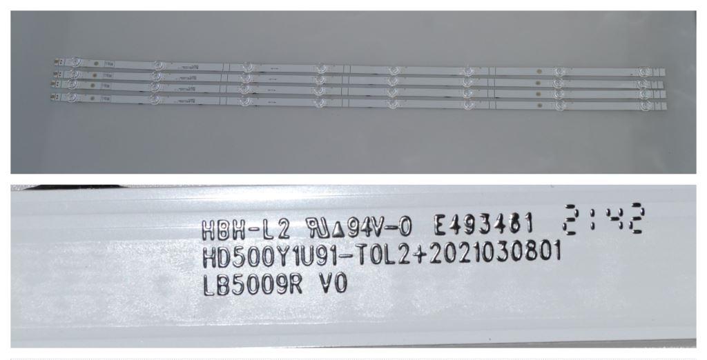 LB/50INC/HIS/2 LED BACKLAIHT,LB5009R V0,HD500Y1U91-T0L2+2021030801,4x8 diod 945 mm