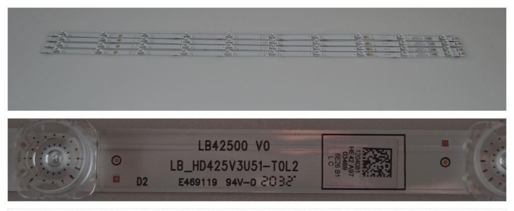 LB/43INC/HIS/43A7500 LED BACKLAIHT,LB42500 V0,LB_HD425V3U51-T0L2,4x10diod 800mm