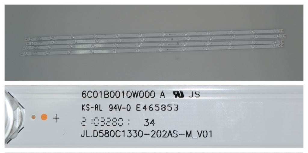LB/58INC/PAN/58JX800 LED BACKLAIHT,6C01B001QW000 A,JL.D580C1330-202AS-M_V01, 4X12 diod 1130mm