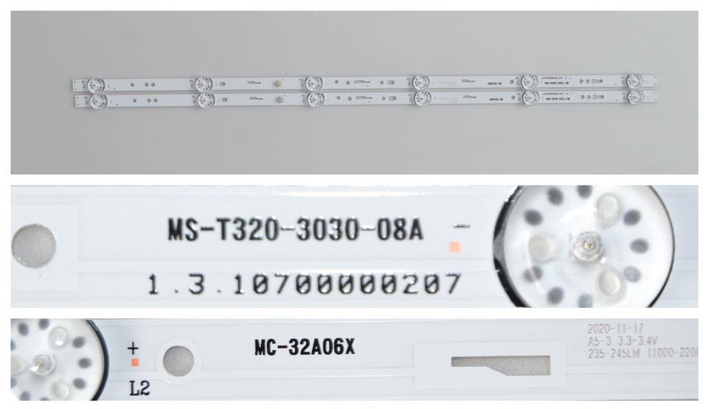 LB/32INC/CHINA/NN33 LED BACKLAIHT  ,MS-T320-3030-08A,MC-32A0, ,2x6 diod,3V,575mm,