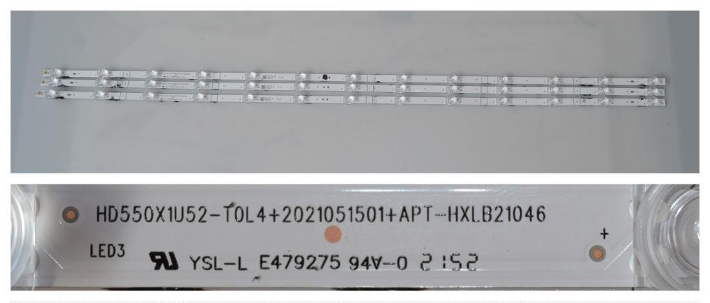 LB/55INC/HIS/2 LED BACKLAIHT,HD550X1U52-T0L4+2021051501+APT-HXLB21046, 3x13 diod 1055 mm