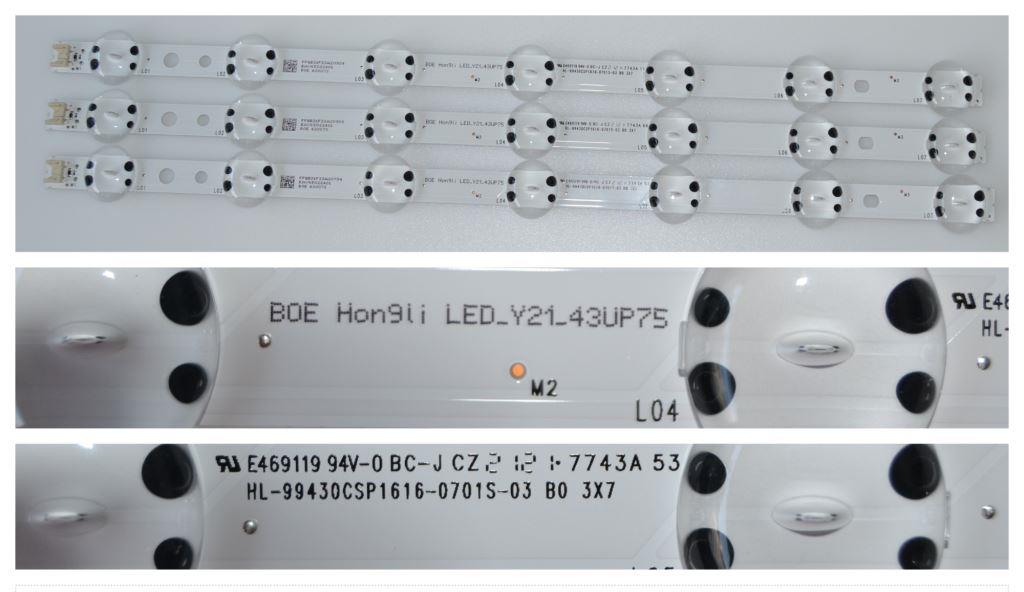 LB/43INC/LG/43UQ76909LE LED BACKLAIHT  ,BOE Hon9li LED_Y21_43UP75,HL-99430CSP1616-0701S-03 B0 3X7,
