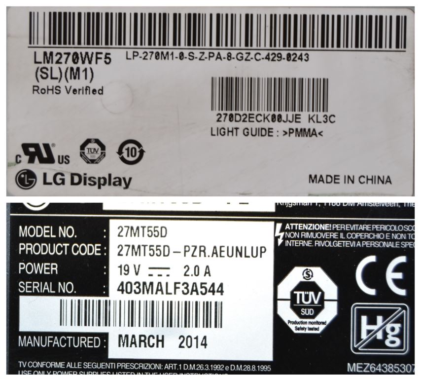 PAN/27INC/LG LCD РїР°РЅРµР» ,LM270WF5 SL M1,