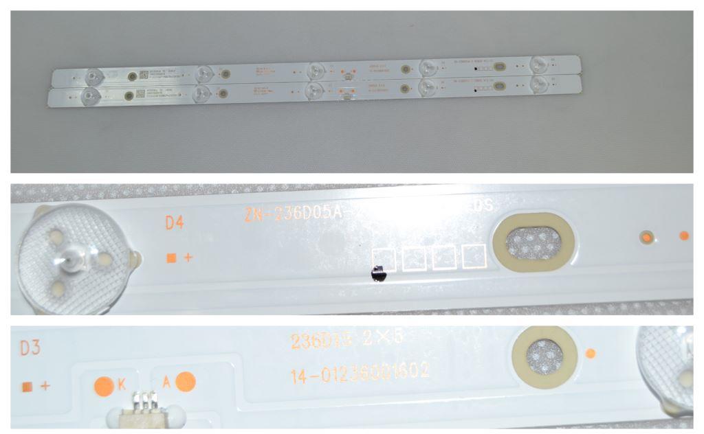 LB/24INC/CHINA LED BACKLAIHT  ,ZN-236D05A-2 80820 V1.2-0S,236D15 2X5 , 2X5 diod, 455mm 3v