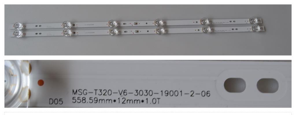 LB/32INC/NEO/32H2 LED BACKLAIHT  ,MS-T320-V6-3030-19001-2-06,1.3.10703200266 ,2x6 diod,3V,560mm,