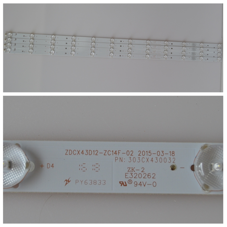 LB/43INC/NN/3 LED BACKLAIHT  ,ZDCX43D12-ZC14F-02,P/N:303CX430032,, 4x12 diod 825mm 