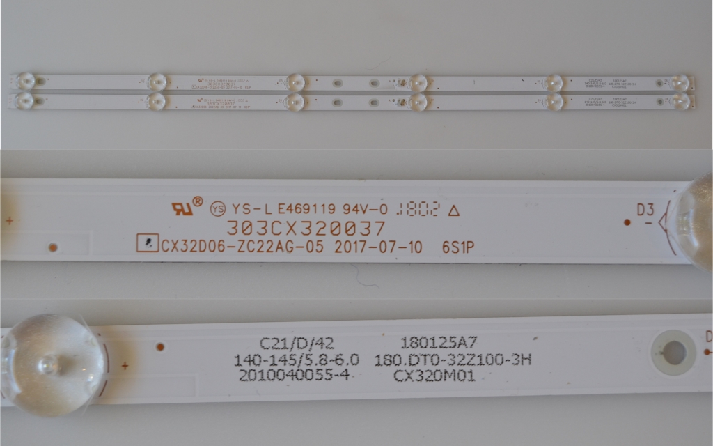 LB/32INC/HOR LED BACKLAIHT  ,303CX320037,CX32D06-ZC22AG-05,2X6 diod 6V,572mm