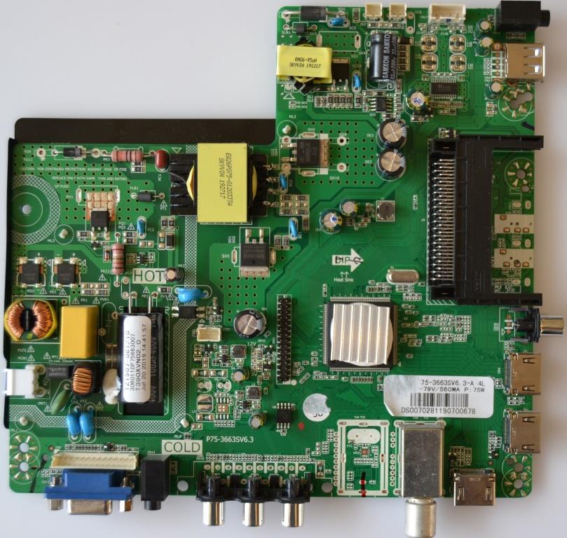 MB/P75-3663SV6.3/NEO MAIN BOARD ,P75-3663SV6.3,  for , NEO LED-39Z1T2,