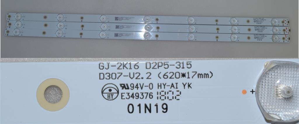 LB/32INC/PHILIPS/3 LED BACKLAIHT ,GJ-2K16 D2P5-315 D307-V2,2(620*17mm),3x7 diod 620 mm